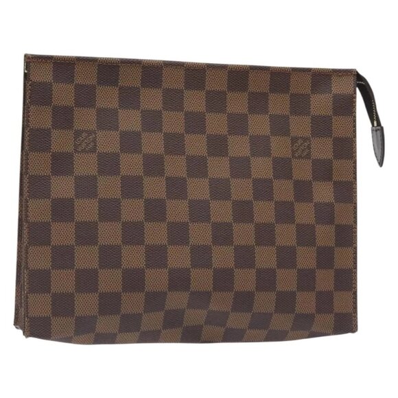 LOUIS VUITTON Damier Ebene Poche Toilette 26 Pouch N47543 LV Auth 131222 - Picture 1 of 16